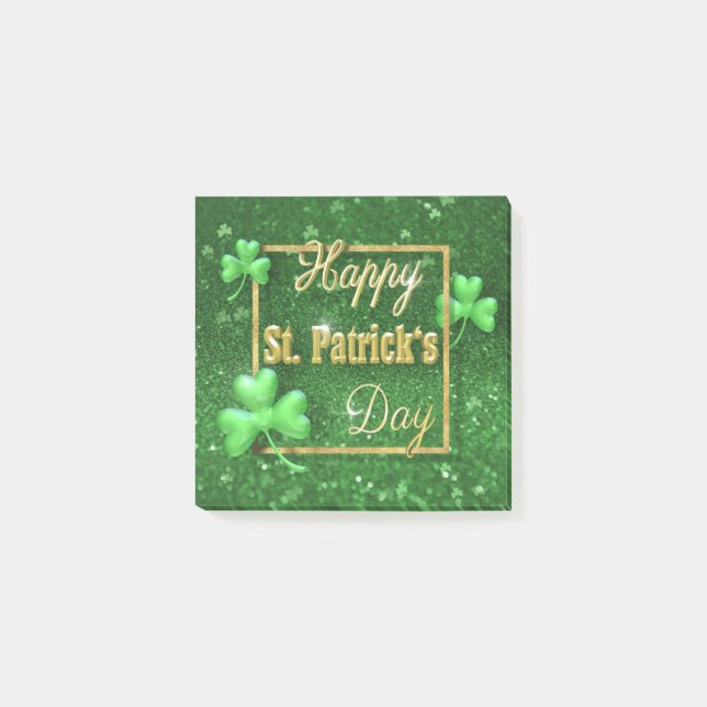 Notas Post-it® St. Patrick's Day Gold Shamrock (Anverso)