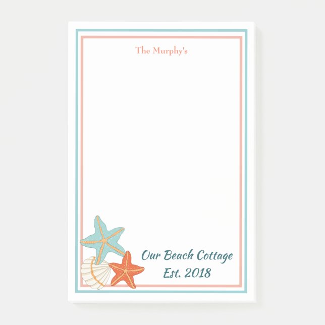 Notas Post-it® Starfish And Sea Shell (Anverso)