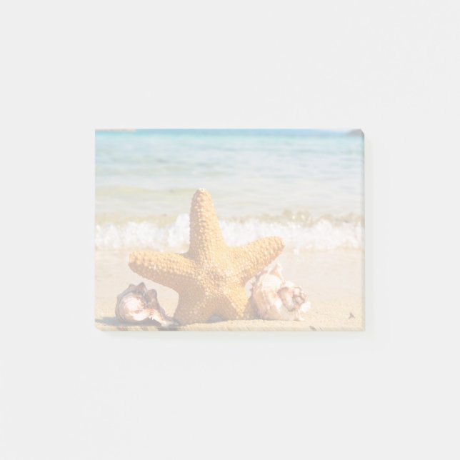 Notas Post-it® Starfish and Seashells en la playa (Anverso)