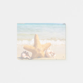 Notas Post-it® Starfish and Seashells en la playa