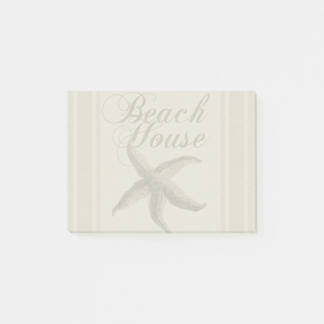 Notas Post-it® Starfish Beach House Seashore Coastre (Anverso)