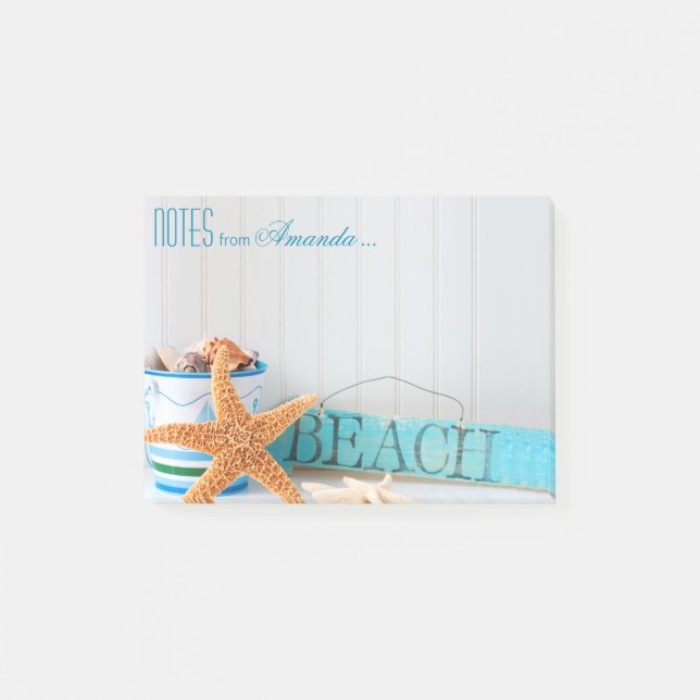 Notas Post-it® Starfish Beach Personalizado (Anverso)