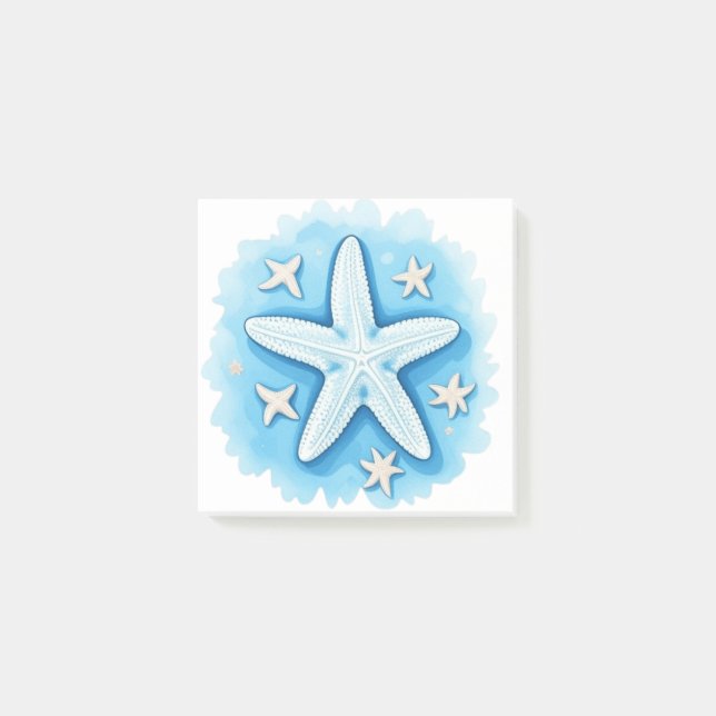 Notas Post-it® Starfish en azul (Anverso)