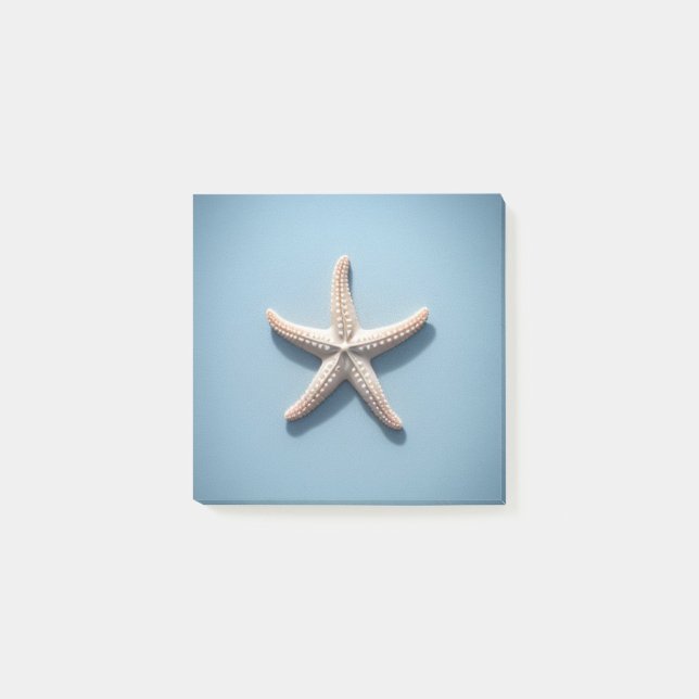 Notas Post-it® Starfish exótico con fondo azul (Anverso)