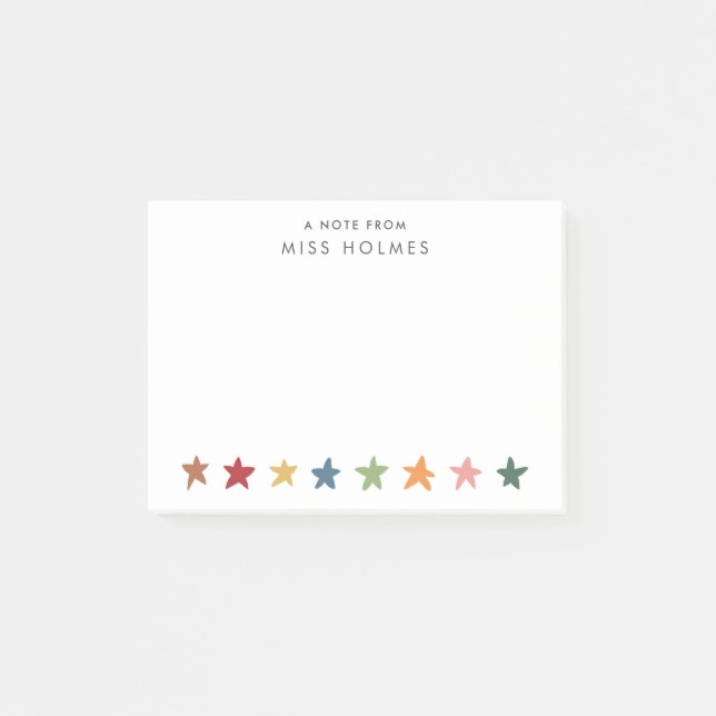 Notas Post-it® Stars Personalized Teacher Post-it Notes (Anverso)