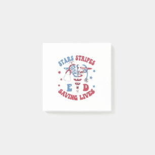 Notas Post-it® Stars Stripes E D Salvando vidas