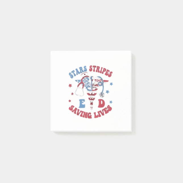 Notas Post-it® Stars Stripes E D Salvando vidas (Anverso)