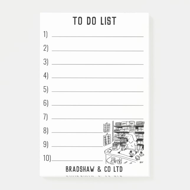 Notas Post-it® Stationers Stationshop con personalización (Anverso)