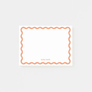 Notas Post-it® Stationery personalizada Retro Wavy Apricot clásic