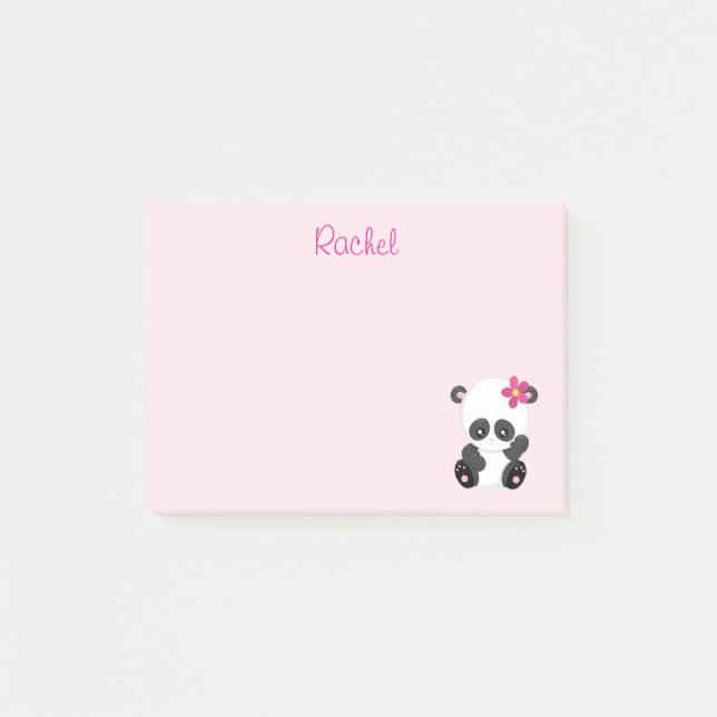 Notas Post-it® Stay Panda Pink (Anverso)