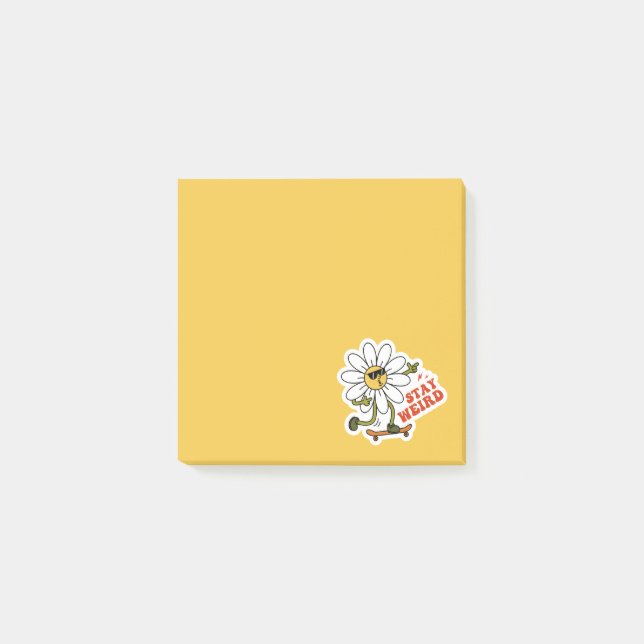 Notas Post-it® Stay Weird Skateboarding Daisy (Anverso)