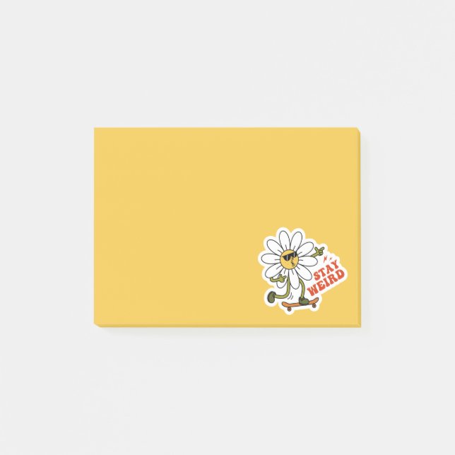 Notas Post-it® Stay Weird Skateboarding Daisy (Anverso)