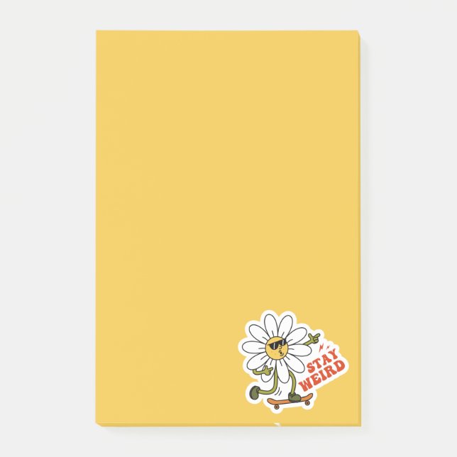 Notas Post-it® Stay Weird Skateboarding Daisy (Anverso)