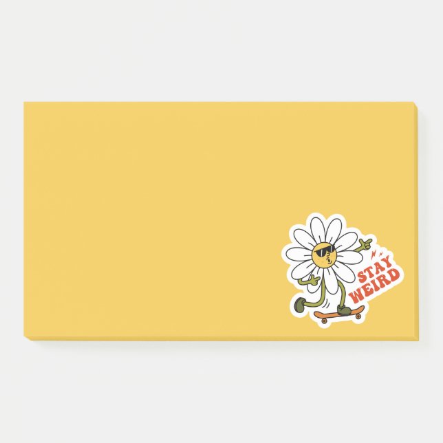 Notas Post-it® Stay Weird Skateboarding Daisy (Anverso)