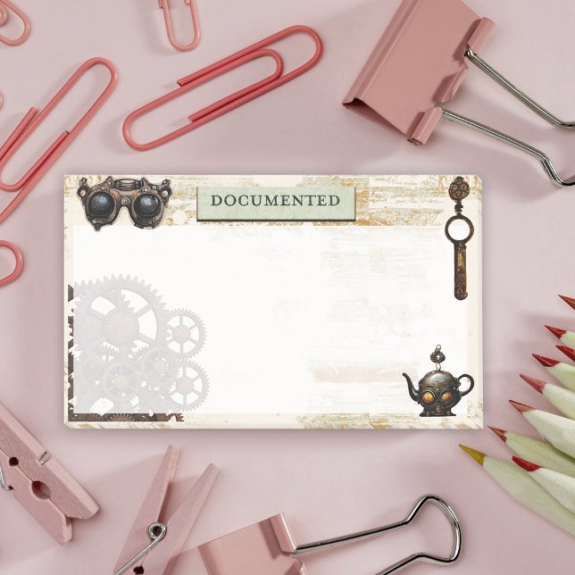 Notas Post-it® Steampunk anacrónico, engranajes oxidados 10"x6" (Subido por el creador)