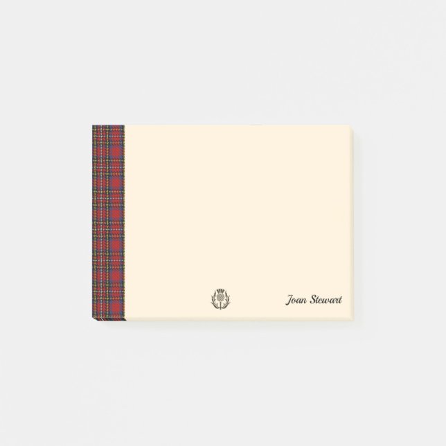 Notas Post-it® Stewart Tartán & Scottish Thistle Personalizado (Anverso)