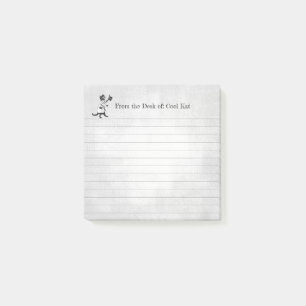 Notas Post-it® Sticky de gato enrollado de Guay Top Hat editable