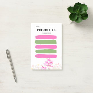 Notas Post-it® Sticky Note PRIORITY Checkbox Pink Lily