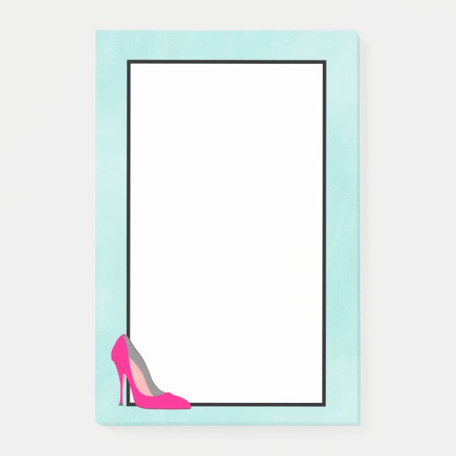 Notas Post-it® Stiletto rosa caliente (Anverso)