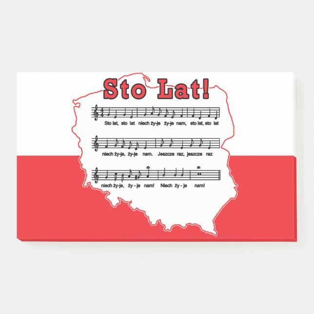 Notas Post-it® ¡Sto Lat! Mapa de canciones polacas (Anverso)