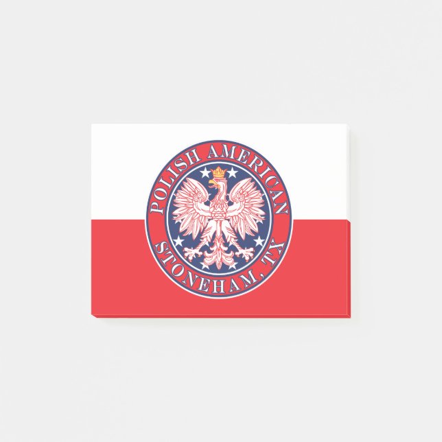 Notas Post-it® Stoneham Texas Polaco American Eagle (Anverso)