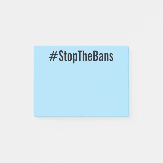 Notas Post-it® #StopTheBans Texto negro a favor de la elección en (Anverso)