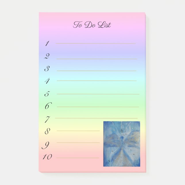 Notas Post-it® stylish angel Michael on rainbow gradient (Anverso)