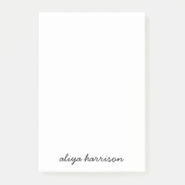 Notas Post-it® Stylish Modern Minimal White Monogram