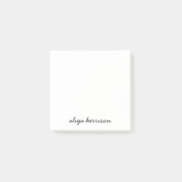 Notas Post-it® Stylish Modern Minimal White Monogram