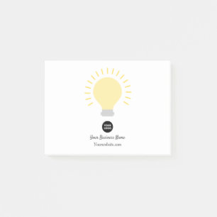 Notas Post-it® Su bombilla de luz de logotipo