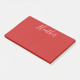 Notas Post-it® Su guión blanco Personalizado en rojo