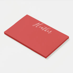 Notas Post-it® Su guión blanco Personalizado en rojo