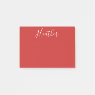 Notas Post-it® Su guión blanco Personalizado en rojo