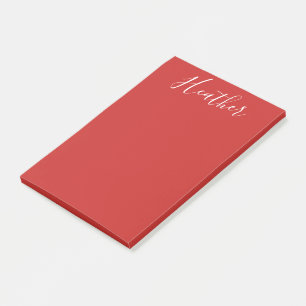 Notas Post-it® Su guión blanco Personalizado en rojo