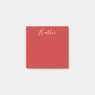 Notas Post-it® Su guión blanco Personalizado en rojo