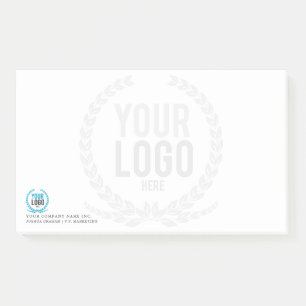 Notas Post-it® Su logotipo del negocio se descoloró personalizad
