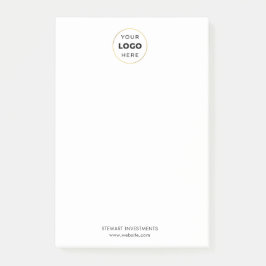 Notas Post-it® Su Logotipo Empresa Corporativo Blanco