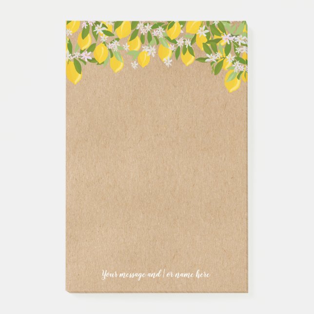 Notas Post-it® Su mensaje Rústico Lemon Greeneration (Anverso)