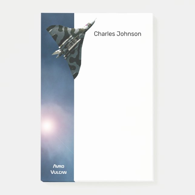 Notas Post-it® Su nombre, avión militar, Avro Vulcan (Anverso)