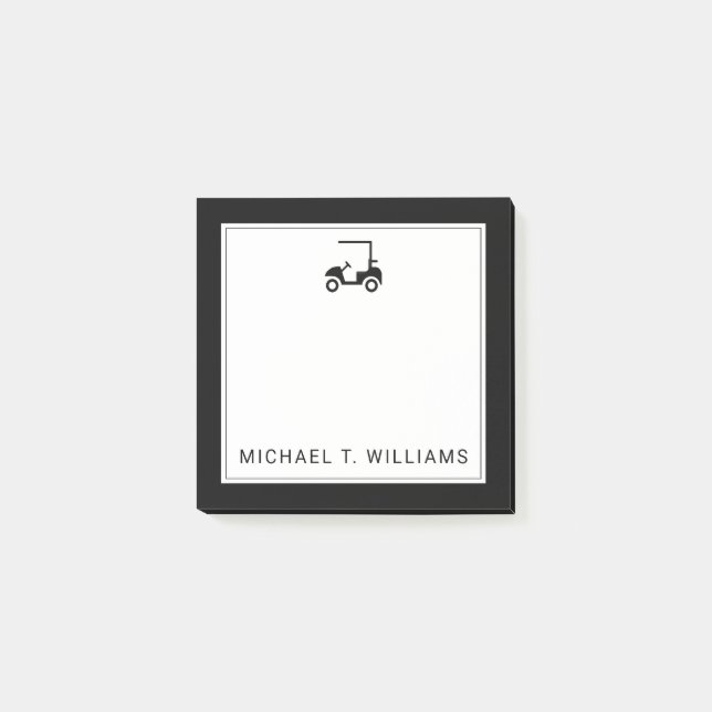 Notas Post-it® Su nombre | Carro de golf (Anverso)