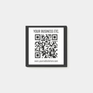 Notas Post-it® Su nombre comercial y código QR editable
