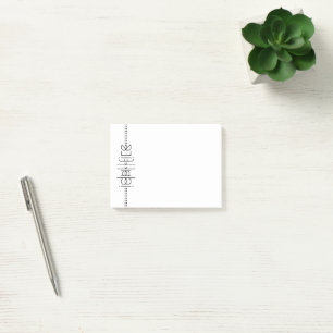 Notas Post-it® Su nombre como glifos alienígenas blanco único