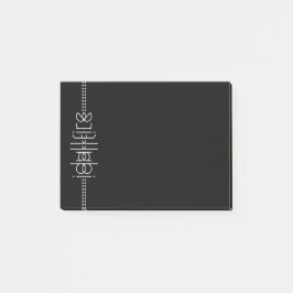 Notas Post-it® Su nombre como glifos extranjeros único negro