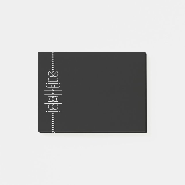 Notas Post-it® Su nombre como glifos extranjeros único negro (Anverso)