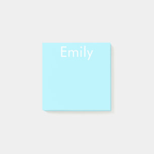 Notas Post-it® Su propio nombre o palabra Azul cielo suave