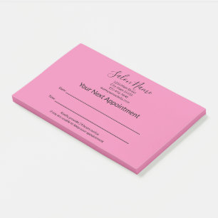 Notas Post-it® Su próximo salón de belleza para citas rosa y negr
