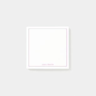 Notas Post-it® Su rosado/blanco minimalistas corporativos