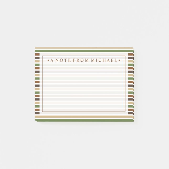 Notas Post-it® Su texto | Bandas caqui (Anverso)