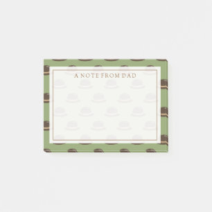Notas Post-it® Su texto   Gorras Bowler Brown y Green