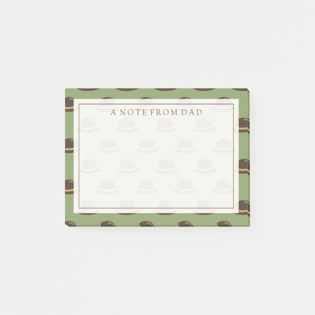 Notas Post-it® Su texto | Gorras Bowler Brown y Green (Anverso)
